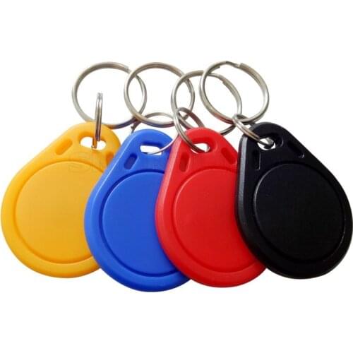 100pcs/lot Door Access Security Contactless 13.56mhz RFID FM1108 1K Rewritable Keyfob / Key Fob Tags for Access Control