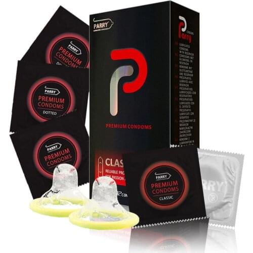PARRY CONDOMS 12PCS Ultra-thin And Silky Moisturizing Skin-friendly Condoms Natural High-quality Latex Condoms For Men