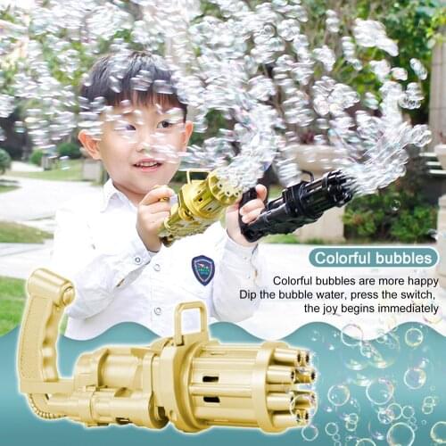 3pcs Electric Bubble Machine Black Gold Gold Gatling Bubble Gun Children Automatic Bubble Blowing Toy Gun Fan Combo Function