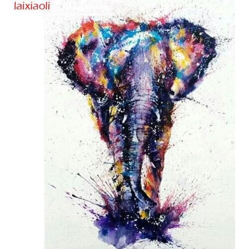 5d round diamond painting abstract animal elephant cross stitch diamond embroidery painting full square diamond mosaic decor art