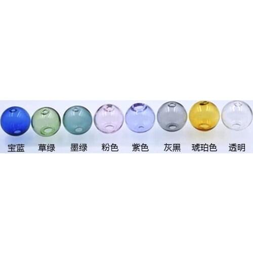 80pcs 6-30mm Mix Color hollow glass ball with double hole round bubble vial glass globe orbs jewelry findings beads