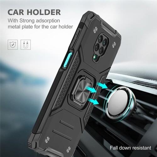 Holder Ring Case For Xiaomi Redmi Note 9 Pro 9S 9A 9C 8 8A 9T Shockproof Phone Case For MI Poco M3 X3 NFC Note 10 Pro 10T Lite