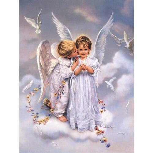 Angel Religion Printed Canvas 11CT Cross Stitch Kit DIY Embroidery DMC Threads Painting Knitting Handicraft Stamped