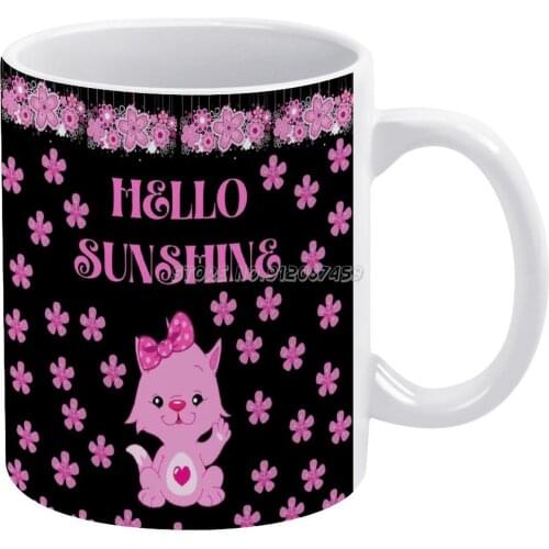 Hello Sunshine Coffee Mugs Ceramic Tea Cup Milk Mug Warmer Personalized Friends Birthday Gift Pink Sun Shine