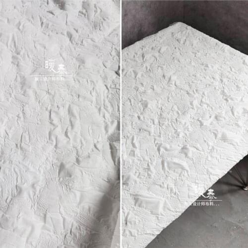 Pleated Bubble Fabric Concave convex White Circular Texture Fabric Modification DIY Crafts Clothes Creative Art Designer Fabric
