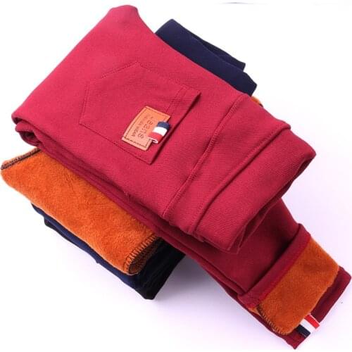 New Winter Girls Plus Velvet Thickening Leggings Girl Stretch Elastic Waist Baby Girls Skinny Pants Kids Cotton Wear Girl Pants