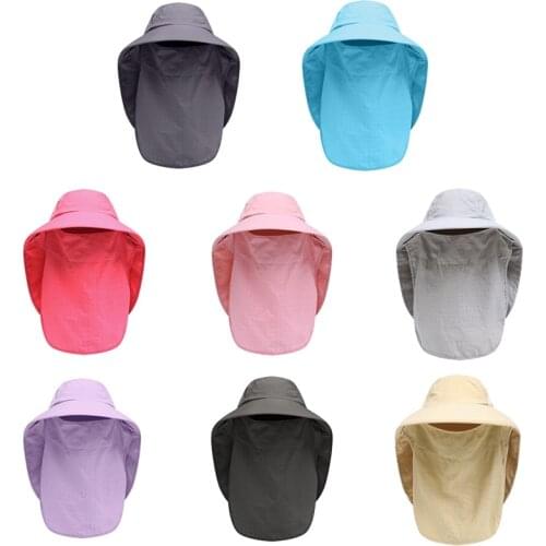 Summer Anti Mosquito Sunscreen Fishing Cap Camping Wide Brim Bucket hat Face Neck Protection Flap Sun Cap 2
