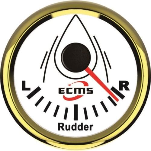 Boat Rudder Angle Indicator 0-1K Ohms 52mm 316L Gold White With Sending Unit 900-00197