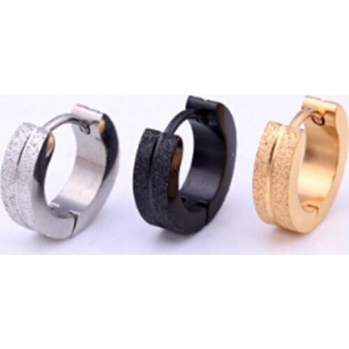 Fashion Hot Sale Titanium Steel Ear Buckle Minimalist Stainless Steel Men Earrings Ear Clip Round Hoop Earrings