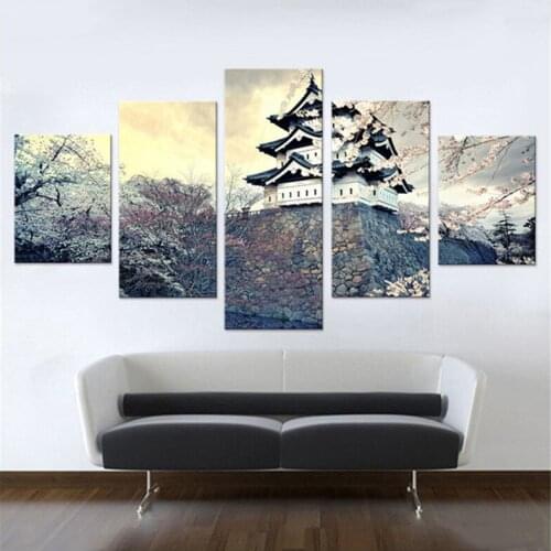 5PCS Diamond Embroidery Sakura Japan Spring full square Rhinestone 5D Diy Diamond Painting Cross Stitch Mosaic Mount FujiZP-2619