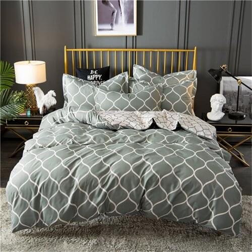 Geometric King Comforter Bedding Set Bed Linen Set Grey Black Duvet Cover Sets Queen Bedding Sets With Pillowcase Home Textile