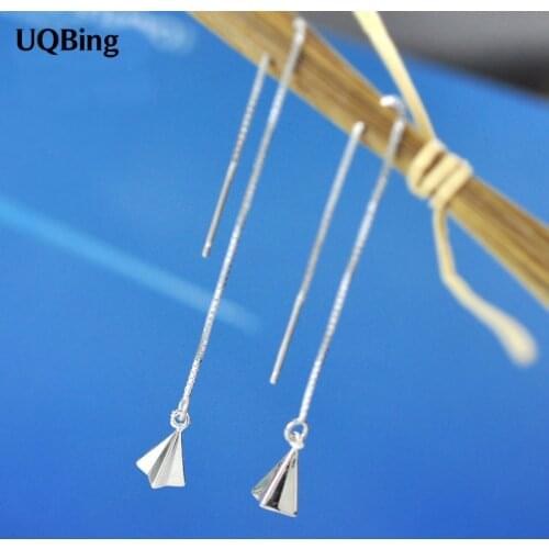 Wholesale Silver Color Aircraft Long Ear line Drop Earring Brincos Pendientes de plata