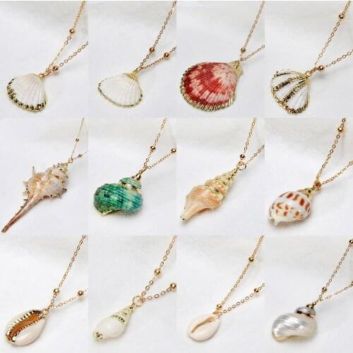 SOHO New Tide Shell Cowrie Conch Shape Beach Women Pendant Necklace Bohemia Style Summer Holiday Party Hot Jewelry Bijoux Gift