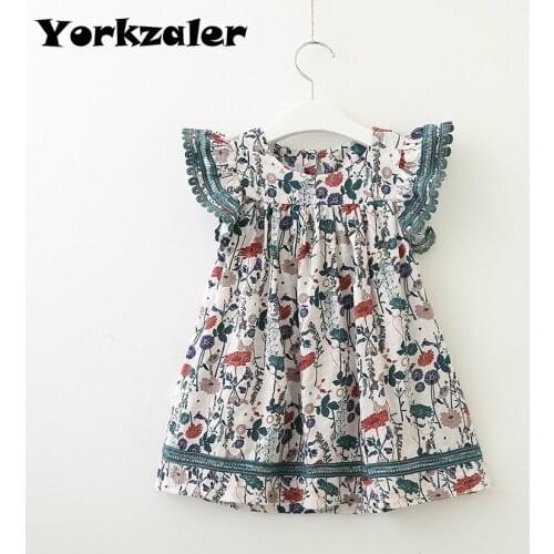 GirlsFloral Dresses New Summer Kid Girls Dress Floral Sweet Children Party Suits Lace Sleeveless Dress Children Clothing Dresse