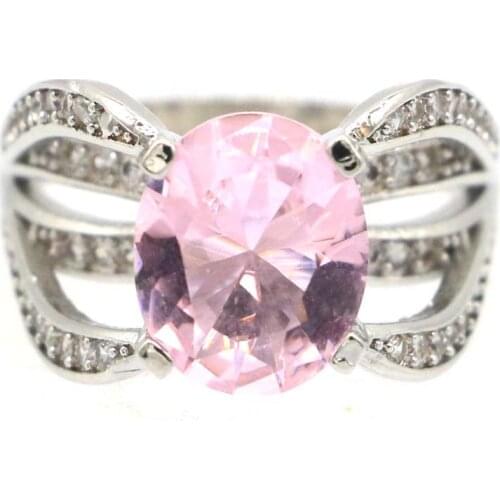 21x15mm Delicate Fine Cut Created Green Peridot Bright Zircon Daily Wear Silver Rings Drop Shipping