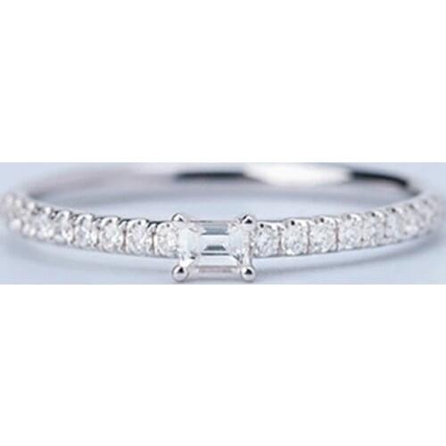 Simple 925 Sterling silver Lab Moissanite Promise ring Engagement Wedding Band Rings for women Bridal Eternity Jewelry Gift