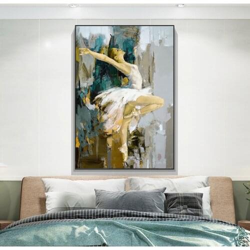 Sexy Ballerina Abstract Canvas Paintings on the Wall Art Posters And Prints Dancer Girl Canvas Art Pictures For Living Room Wall