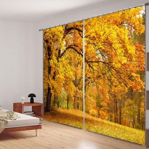 Yellow Window Curtains Luxury Blackout 3D Curtains Living Room Bedroom Drapes Cortinas Rideaux Customized size Cushion cover