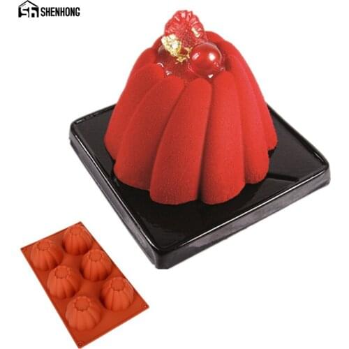SHENHONG 6 Holes Finger Silicone 3D Mould Cake Chocolate Mold Mousse Moule Art Baking Pan Bakeware Dessert Pastry