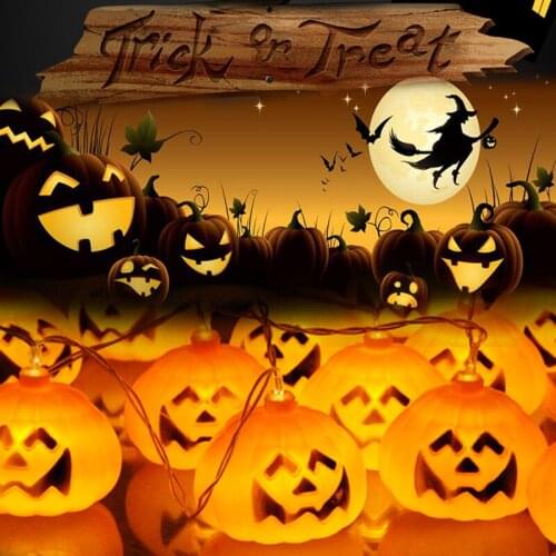 3D Pumpkin LED String Lights Halloween Decoration Fairy Lights For Indoor Wedding Party Christmas Ornament Powered By Battery