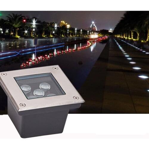 LED 1W 3W 4W 5W 6W Outdoor Floor Light Underground Lights Waterproof IP67 Square Led Buried Lamps Garden Light AC85-265V DC12V