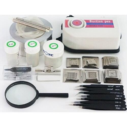 1Set 231PCS Directly Heated Stencils Reballing Jig Leaded Solder Ball PMTC Aluminum foil Tape Vacuum Pump COSMO-12000 Tweezers