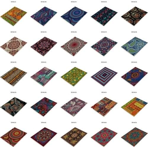 Tropical Flower Bohemia Placemats Lingerie De Plat Untersetzer Coaster Geometric Print Decoration for Restaurant Serviette Table