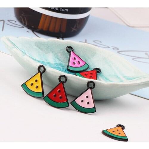 Diy jewelry finding 50pcs/lot alloy fruit style cartoon Watermelon tablets shape metal floating locket charm fit earring pendant