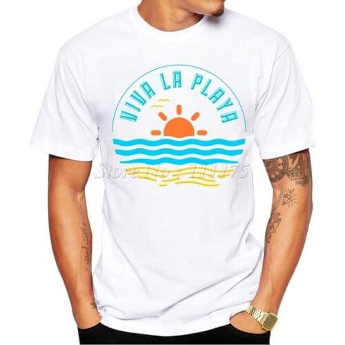 2019 Fashion Mens Summer Casual Tops Simple Viva la playa Design T Shirt Own Style Tees