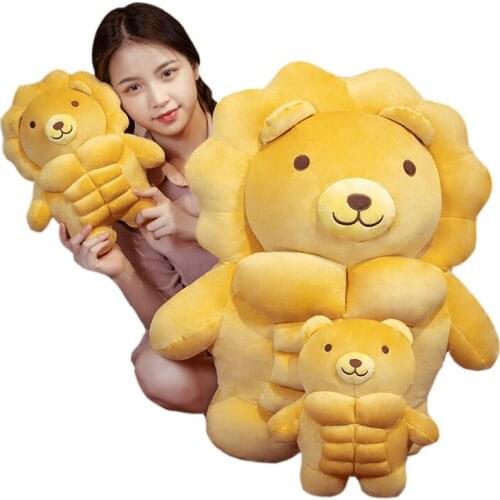 30/50/70cm Muscle Boyfriend Bear Soft Cushion Animal Muscle Pig/Tiger Pillow Girl Xmas/Birthday Gifts Healing Toy