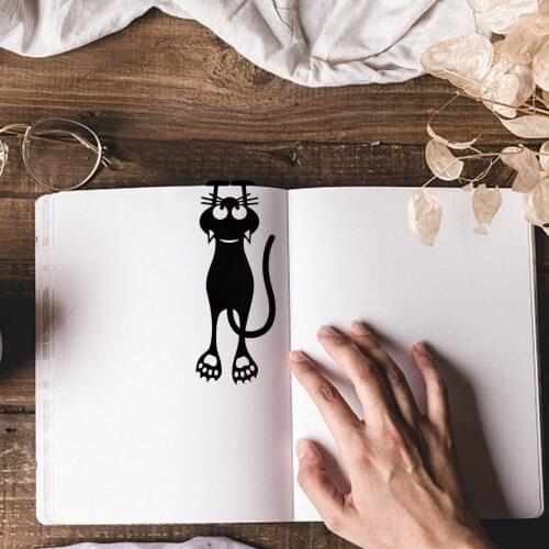 3d Lovely Cute Kawaii Metal Bookmark Black Cat Book Holder For Book Paper Creative Gift Korean Stationery Office School Supplies