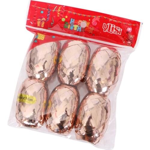 6pcs/bag 10 meters Long Foil Latex Balloons Laser Rose Gold Ribbon Wedding Birthday Party Decor Helium Balls Accessories Gifts