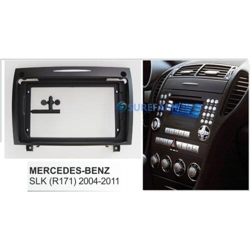 9 inch Car Fascia Radio Panel for MERCEDES BENZ SLK (R171) 2004-2011 Dash Kit Install Facia Console Bezel Adapter 9inch Plate