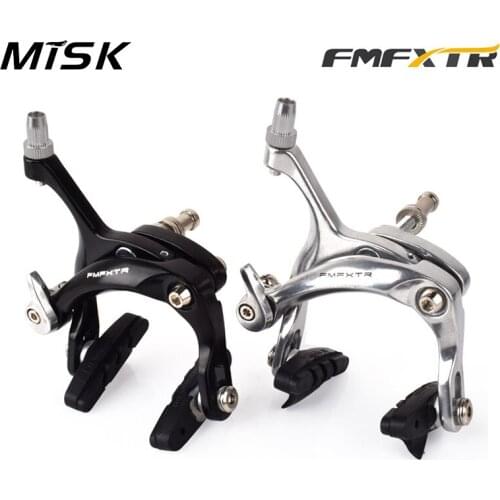 Agent)MISK Road Bike Dual Pivot Calipers Bicycle Brake Racing Aluminum Side Pull Caliper Front Rear With Brake Pads