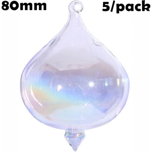Promotion - DIY Paintable Home Event Garden Glass Christmas Decoration Ornament 80mm Glass Rainbow Onion, 5/Pack