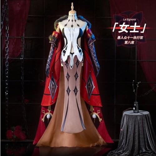 Anime game Genshin Impact La Signora domineering lady Villain cos suit cosplay sexy costume female full set