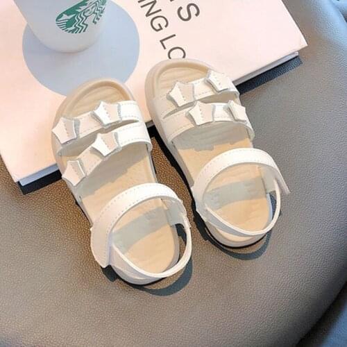 CAPSELLA KIDS Summer Sandals 1-6 Years Baby Girls Star Beach Shoes Toddler Children Soft Sole Princess Dress Sandals Shoes 21-30