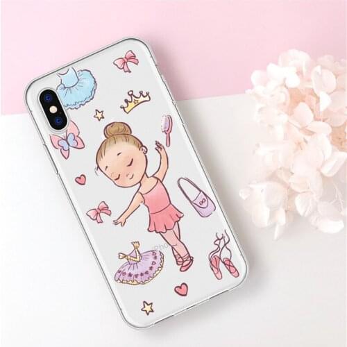 Cartoon Cute Ballerina Girl Toe Shoes Phone Case Coque For iPhone XR 6 6S Plus X 5 SE Clear Phone Cover For iPhone 8 7 Plus