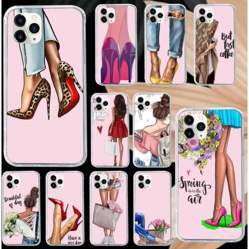 High Heels Shoes girls Phone Case for iPhone 11 12 mini pro XS MAX 8 7 6 6S Plus X 5S SE 2020 XR Luxury brand shell funda