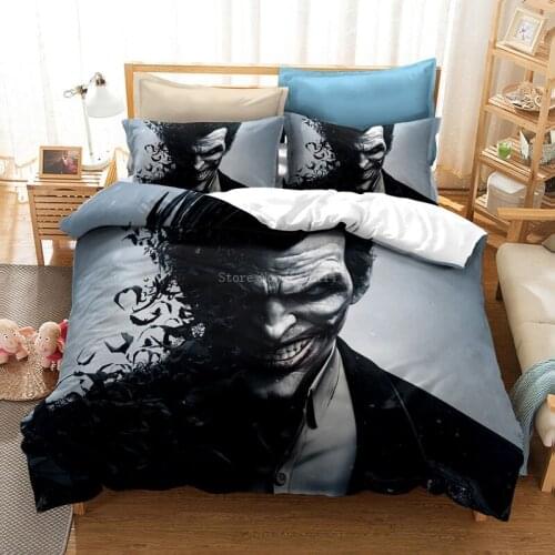 The Joker 3D Cartoon King Size Bedding Set Duvet Cover Set for Boys and Girls Adult Bedclothes Home Textile Twin Full Queen Size