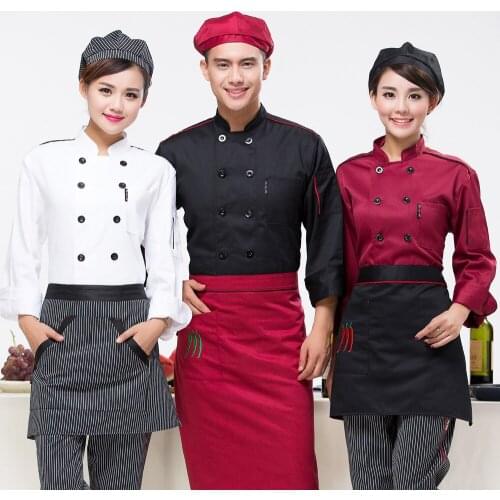 HOT!Chefs Long Sleeve Uniform New hotel Kitchen Work Clothes Chef Work Clothing