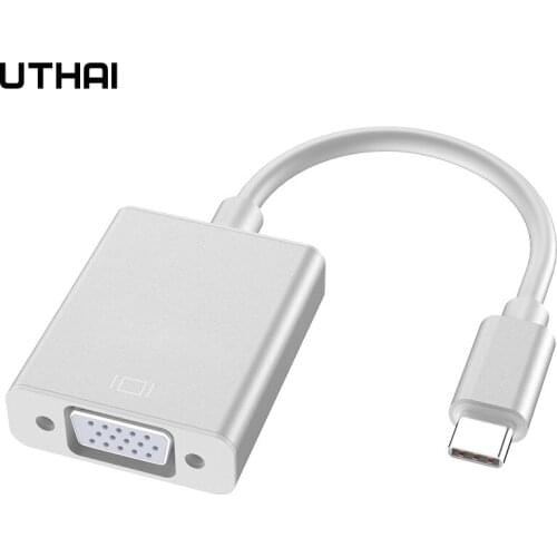 UTHAI Type C To VGA Adapter Cable, Laptop External Monitor, Type C To VGA HD Cable, Stable Transmission, Plug And Play