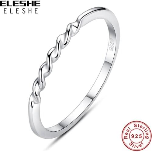 925 Sterling Silver Sparkling Twisted Lines Ring for Women Fashion Knot Infinity Promise Finger Rings Silver 925 Wedding Jewelry