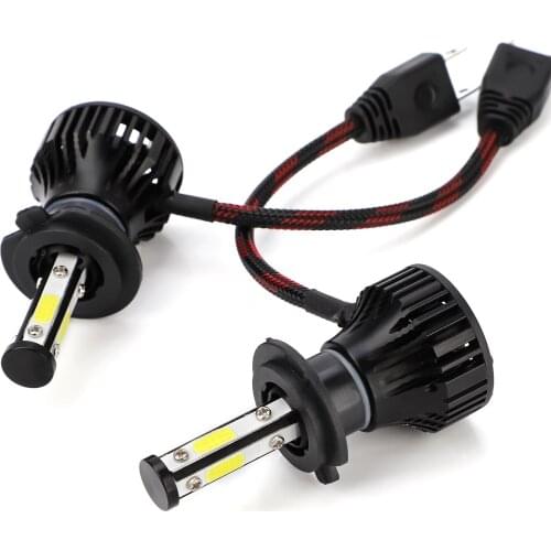 4 Bulbs Kit H7 + H7 LED Headlight Bulb Kits Hi/Low Beam 6500K Super Bright Power