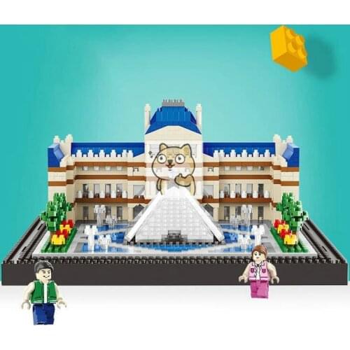 Louvre model diamond particle building blocks small particles assembling toys puzzle boys and girls adults