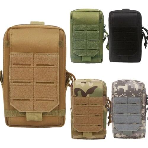Outdoor sports men wear belts and 6-inch mobile phone bags molle accessories. Military fans hang bags and tactical purses
