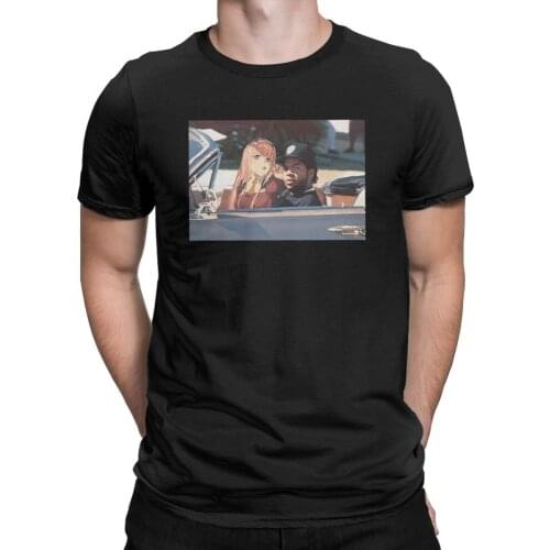 Zero Two Ice Cube Darling In The Franxx T Shirt Men Short Sleeve Tees Cotton T-Shirt Funny O-Neck Tees Plus Size