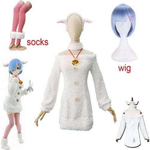 Ram/Rem Cosplay Re:zero Kara Hajimeru Isekai Seikatsu Re Life In a Different World Kawaii Sisters Costume kawaii sheep cosplay