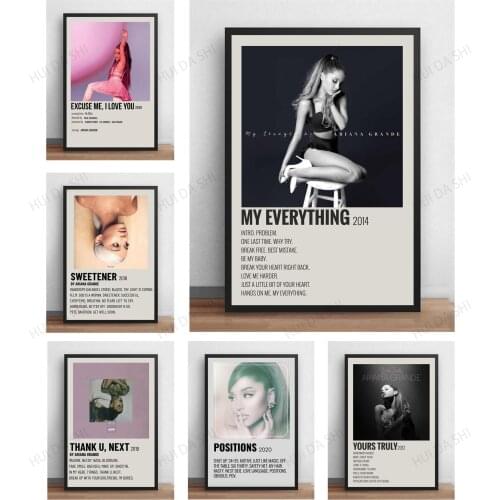 Ariana Grande Poster, Ariana Poster Print, Thank U Next, Dangerous Woman, Poster Aesthetic Wall Decor Art Canvas Print Poster