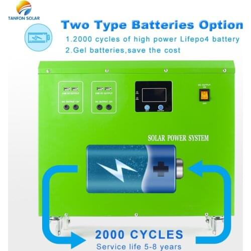 500w Portable Solar inverter generator power System portable solar panels LED Bulbs/USB Home/camping Energy